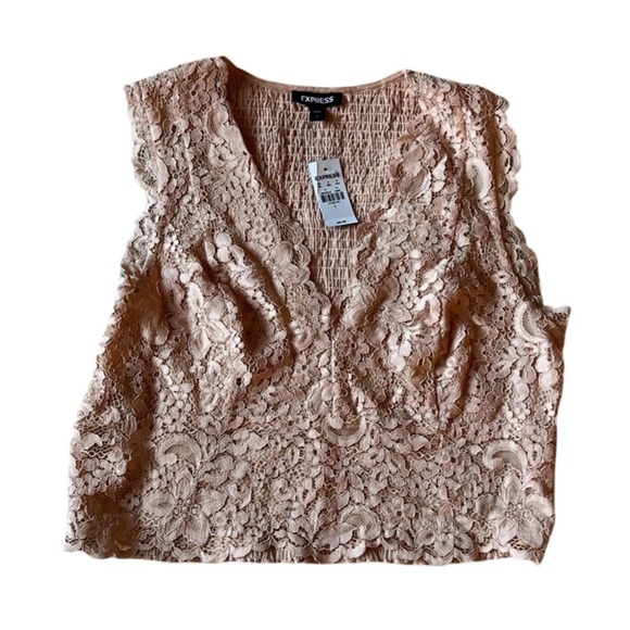 🖤New Express Lace V Neck Crop Top🖤 - Picture 2 of 8